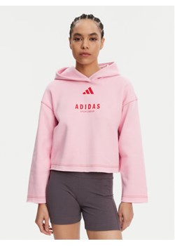 adidas Bluza ALL SZN Graphic JJ4519 Różowy Loose Fit ze sklepu MODIVO w kategorii Bluzy damskie - zdjęcie 179104657