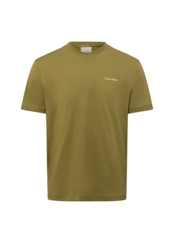 Calvin Klein Koszulka męska Mężczyźni Bawełna oliwkowy jednolity ze sklepu vangraaf w kategorii T-shirty męskie - zdjęcie 179105937