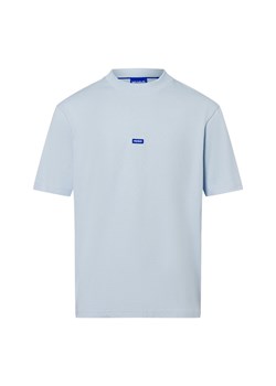 HUGO BLUE Koszulka męska - Nieros Mężczyźni Bawełna jasnoniebieski jednolity ze sklepu vangraaf w kategorii T-shirty męskie - zdjęcie 179105938