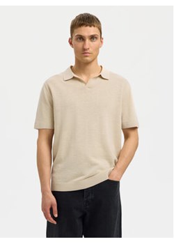 Selected Homme Polo Mattis 16096197 Beżowy Regular Fit ze sklepu MODIVO w kategorii T-shirty męskie - zdjęcie 179110687