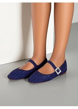 Royalfashion Damskie baleriny w krateczkę z klamerką i paseczkiem Riffos ze sklepu royalfashion.pl w kategorii Balerinki - zdjęcie 179110906