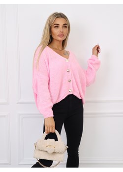 LUŹNY SWETER ZE ZŁOTYMI GUZIKAMI- RÓŻOWY ze sklepu olika.com.pl w kategorii Swetry damskie - zdjęcie 179111588