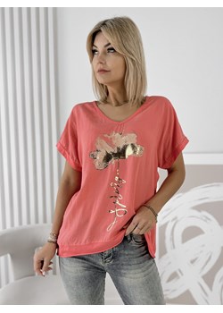 bluzka velista koralowa one size ze sklepu UBRA w kategorii Bluzki damskie - zdjęcie 179111936
