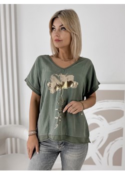 bluzka velista khaki one size ze sklepu UBRA w kategorii Bluzki damskie - zdjęcie 179111955