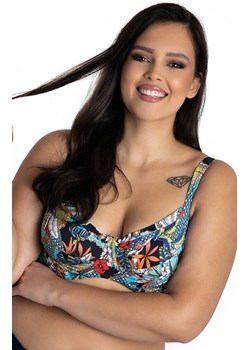 Dwuczęściowy strój kąpielowy plus size 530/3, Kolor granatowy-wzór, Rozmiar XL, Primo ze sklepu Intymna w kategorii Stroje kąpielowe - zdjęcie 179114218