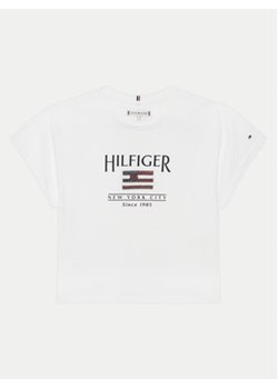 Tommy Hilfiger T-Shirt KG0KG08525 D Biały Regular Fit ze sklepu MODIVO w kategorii Bluzki dziewczęce - zdjęcie 179116385