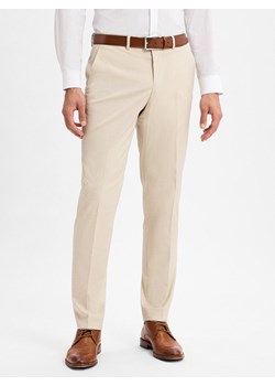 Finshley & Harding Męskie spodnie garniturowe - Kalifornia Mężczyźni Slim Fit beżowy marmurkowy ze sklepu vangraaf w kategorii Spodnie męskie - zdjęcie 179117399