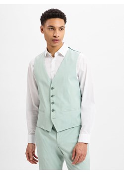 Finshley & Harding Męska kamizelka garniturowa - Alameda Mężczyźni Slim Fit miętowy marmurkowy ze sklepu vangraaf w kategorii Kamizelki męskie - zdjęcie 179117405