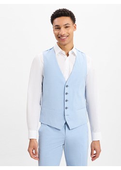 Finshley & Harding Męska kamizelka garniturowa - Alameda Mężczyźni Slim Fit jasnoniebieski marmurkowy ze sklepu vangraaf w kategorii Kamizelki męskie - zdjęcie 179117406