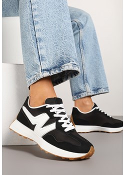 Czarno-Białe Sneakersy Ozdobione Geometryczną Aplikacją Jenilitia ze sklepu born2be.pl w kategorii Buty sportowe damskie - zdjęcie 179122819
