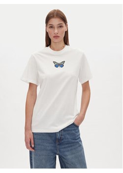 HUGO T-Shirt Vintage Tee 50537239 Écru Relaxed Fit ze sklepu MODIVO w kategorii Bluzki damskie - zdjęcie 179124036