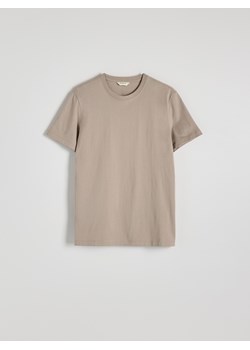 Reserved - Bawełniany t-shirt regular - beżowy ze sklepu Reserved w kategorii T-shirty męskie - zdjęcie 179128218