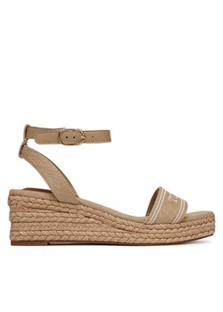 Espadryle Tommy Hilfiger Tommy Hilfiger Espad Mid Wedge FW0FW08805 Beżowy ze sklepu eobuwie.pl w kategorii Espadryle damskie - zdjęcie 179129989