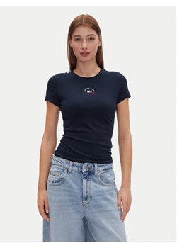 Tommy Jeans T-Shirt Tjw Slim Essential Logo 2 Tee DW0DW20316 Granatowy Regular Fit ze sklepu MODIVO w kategorii Bluzki damskie - zdjęcie 179131855