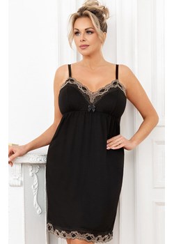 Koszula nocna na ramiączkach plus size Hana II, Kolor czarny, Rozmiar 3XL, Donna ze sklepu Primodo w kategorii Koszule nocne - zdjęcie 179135089