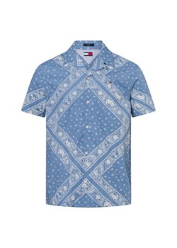 Tommy Jeans Męska koszula casual Mężczyźni Regular Fit Bawełna niebieski wzorzysty ze sklepu vangraaf w kategorii Koszule męskie - zdjęcie 179137419