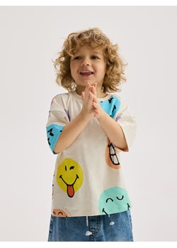 Reserved - T-shirt SmileyWorld® - złamana biel ze sklepu Reserved w kategorii T-shirty chłopięce - zdjęcie 179138766