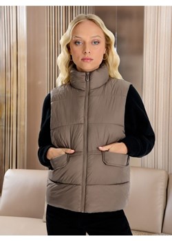 Sinsay - Kamizelka pikowana - brązowy ze sklepu Sinsay w kategorii Kamizelki damskie - zdjęcie 179142477