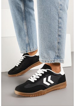 Czarne Sneakersy Typu Kultowe Tenisówki Zdobione Przeszyciami Naporae ze sklepu renee.pl w kategorii Buty sportowe damskie - zdjęcie 179146596