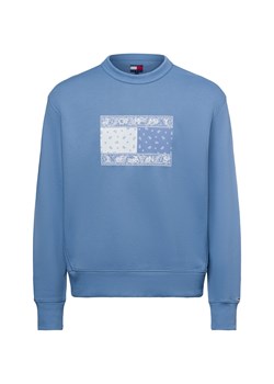 Tommy Jeans Bluza męska Mężczyźni Bawełna niebieski jednolity ze sklepu vangraaf w kategorii Bluzy męskie - zdjęcie 179146847