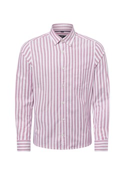 Nils Sundström Męska koszula biznesowa Mężczyźni Slim Fit Bawełna bakłażanowy w paski ze sklepu vangraaf w kategorii Koszule męskie - zdjęcie 179146878