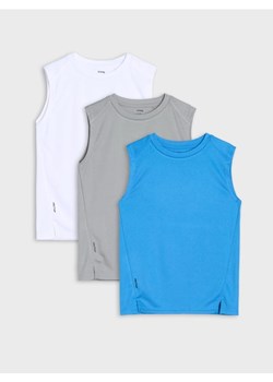 Sinsay - Koszulki sportowe bez rękawów 3 pack Active - błękitny ze sklepu Sinsay w kategorii T-shirty chłopięce - zdjęcie 179148449