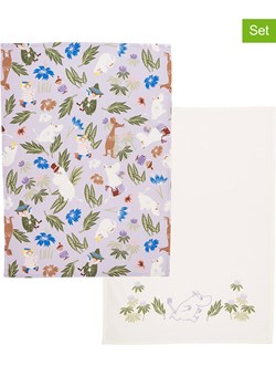 Moomin Ściereczki (2 szt.) w kolorze kremowo-fioletowym - 70 x 50 cm ze sklepu Limango Polska w kategorii Ścierki kuchenne - zdjęcie 179151618