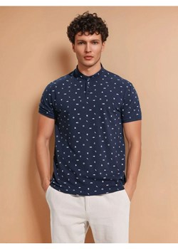 Sinsay - Koszulka z nadrukiem allover - granatowy ze sklepu Sinsay w kategorii T-shirty męskie - zdjęcie 179161595