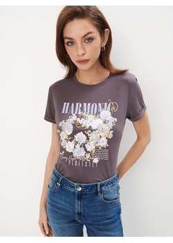 Mohito - T-shirt z printem - szary ze sklepu Mohito w kategorii Bluzki damskie - zdjęcie 179163767