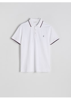 Reserved - Koszulka polo regular fit - biały ze sklepu Reserved w kategorii T-shirty męskie - zdjęcie 179164346