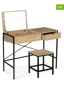 IDOMYA Essentials 2-częściowy zestaw &quot;Alana&quot; w kolorze jasnobrązowo-czarnym ze sklepu Limango Polska w kategorii Meble - zdjęcie 179171399