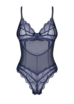 Exquisite otwarte body damskie MP Blue by Obsessive, Kolor granatowy, Rozmiar XS/S, Exquisite ze sklepu Intymna w kategorii Body damskie - zdjęcie 179177978