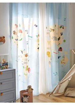 Sinsay - Zasłona z motywem mapy świata 2 pack - błękitny ze sklepu Sinsay w kategorii Zasłony - zdjęcie 179180915