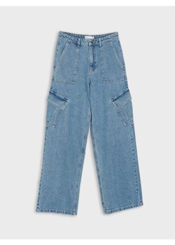 Sinsay - Jeansy cargo high waist - niebieski ze sklepu Sinsay w kategorii Jeansy damskie - zdjęcie 179185797