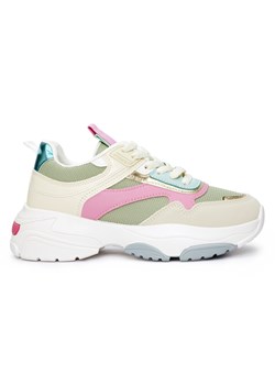 Sportowe buty damskie na grubej podeszwie zielone ze sklepu ButyModne.pl w kategorii Buty sportowe damskie - zdjęcie 179187459