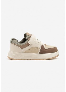 Beżowo-Zielone Buty Sportowe Sneakersy Clibee z Perforacją Ralriti ze sklepu renee.pl w kategorii Buty sportowe dziecięce - zdjęcie 179191488