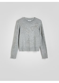 Reserved - Sweter z aplikacjami - jasnoszary ze sklepu Reserved w kategorii Swetry damskie - zdjęcie 179193398