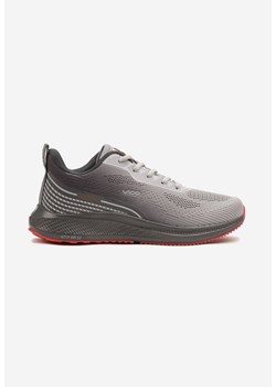 Szaro-Czerwone Buty Sportowe Sneakersy z Siateczki na Piankowej Podeszwie Saralia ze sklepu born2be.pl w kategorii Buty sportowe męskie - zdjęcie 179193525