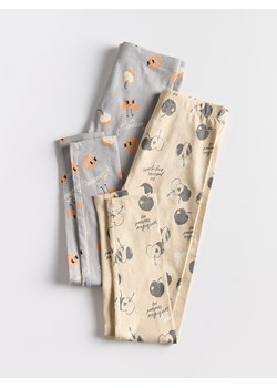 Reserved - Bawełniane legginsy 2 pack - wielobarwny ze sklepu Reserved w kategorii Spodnie dziewczęce - zdjęcie 179195287