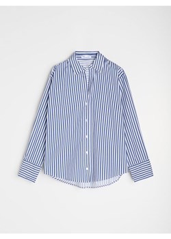 Sinsay - Bawełniania koszula oversize - granatowy ze sklepu Sinsay w kategorii Koszule damskie - zdjęcie 179195958
