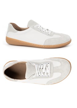 Buty męskie barefoot minimalistyczne skórzane 0742W biały groszek ze sklepu butyolivier w kategorii Półbuty męskie - zdjęcie 179203709