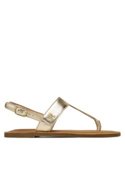Tommy Hilfiger Sandały Metallic Leather Thong Sandal FW0FW08798 Złoty ze sklepu MODIVO w kategorii Sandały damskie - zdjęcie 179204865