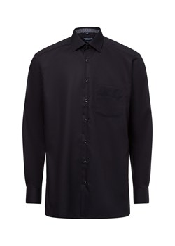 Andrew James Męska koszula biznesowa - non-iron Mężczyźni Regular Fit Bawełna czarny jednolity ze sklepu vangraaf w kategorii Koszule męskie - zdjęcie 179209797