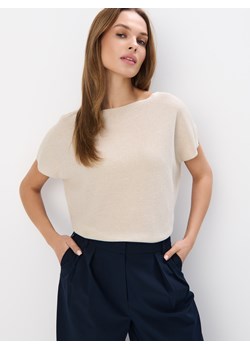Mohito - Beżowy sweter z wiskozą i metalizowaną nitką - beżowy ze sklepu Mohito w kategorii Swetry damskie - zdjęcie 179216317