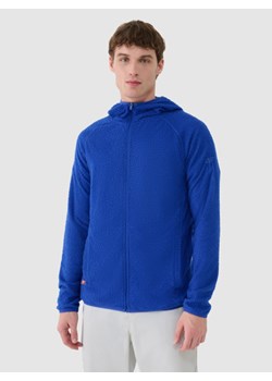 Męska bluza trekkingowa z kapturem Primaloft Active 4F 4FWSS25TFSWM473 - niebieska ze sklepu Sportstylestory.com w kategorii Bluzy męskie - zdjęcie 179216655