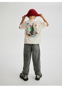 Reserved - Świąteczny t-shirt Grinch - złamana biel ze sklepu Reserved w kategorii T-shirty chłopięce - zdjęcie 179225049