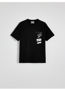 Reserved - T-shirt oversize z nadrukiem - czarny ze sklepu Reserved w kategorii T-shirty męskie - zdjęcie 179225148