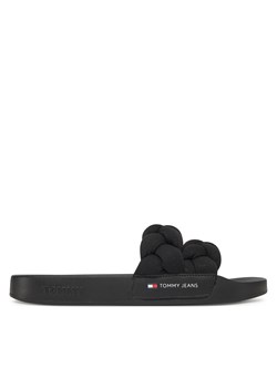 Klapki Tommy Jeans Tjw Braided Slide EN0EN02764 Czarny ze sklepu eobuwie.pl w kategorii Klapki damskie - zdjęcie 179225828