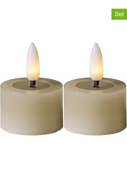 STAR Trading Świece LED (2 szt.) w kolorze beżowym - wys. 5 x Ø 4 cm ze sklepu Limango Polska w kategorii Świeczniki - zdjęcie 179226359