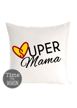 Poduszka"SUPER MAMA +SERCE" ze sklepu Time For Fashion w kategorii Poduszki dekoracyjne - zdjęcie 179230286